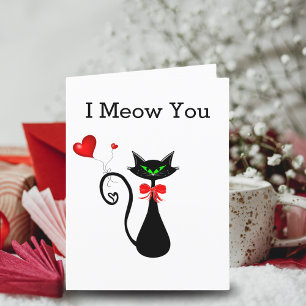 I Meow You Siamese With Hearts Valentine's   Holiday Card