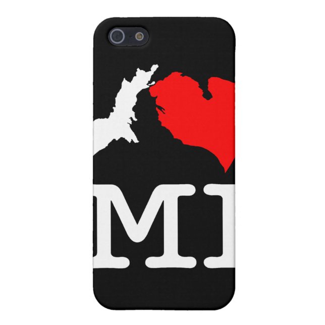 I ♥ MI (I heart Michigan) iPod/iPhone case (dark) (Back)