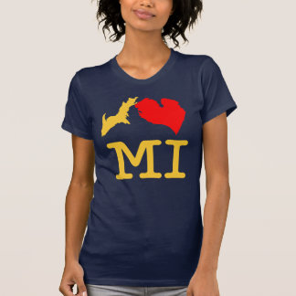 I ♥ MI (I heart Michigan) maize & blue, women's T T-Shirt