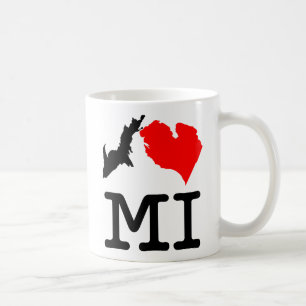 I ♥ MI (I heart Michigan) two-sided mug