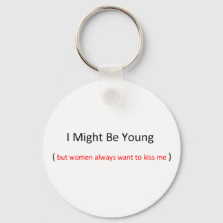 i might be young keychain