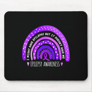 I Might Have Epilepsy Awareness Purple Rainbow Rib Mouse Mat