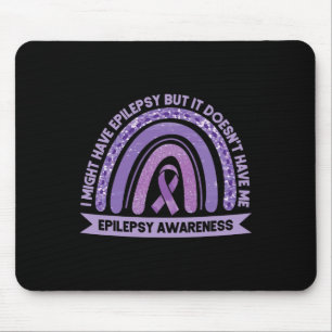 I Might Have Epilepsy Awareness Purple Rainbow Rib Mouse Mat