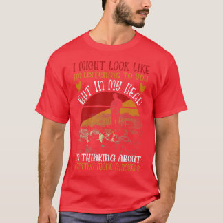 I Might Look Like I'm Listening To You Chickens Fa T-Shirt