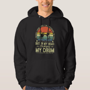 I Might Look Like Im Listening To You Music Drum D Hoodie