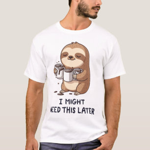 I Might Need Coffee Later - Lazy Sloth Humor T-Shirt