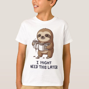 I Might Need Coffee Later - Lazy Sloth Humor T-Shirt