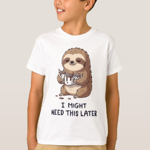 I Might Need Coffee Later - Lazy Sloth Humor T-Shirt