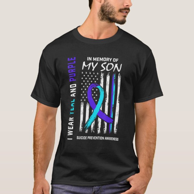 I Miss In Memory Of My Son Suicide Awareness Ameri T-Shirt (Front)
