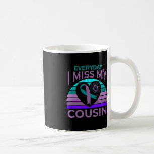 I Miss My Cousin Heart Sunflower Suicide Awareness Coffee Mug