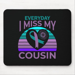 I Miss My Cousin Heart Sunflower Suicide Awareness Mouse Mat