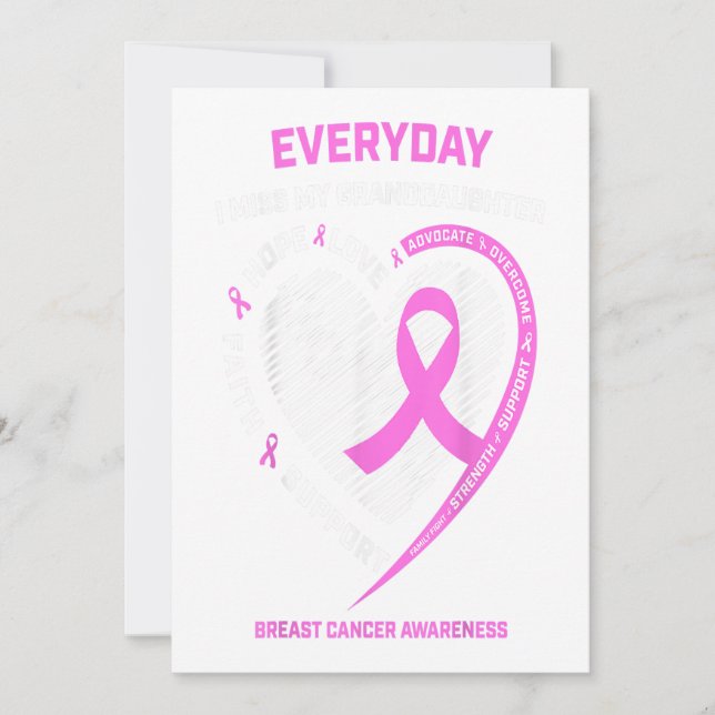 I Miss My Granddaughter Breast Cancer Awareness Announcement (Front)