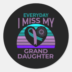 I Miss My Granddaughter Heart Suicide Awareness Gr Classic Round Sticker