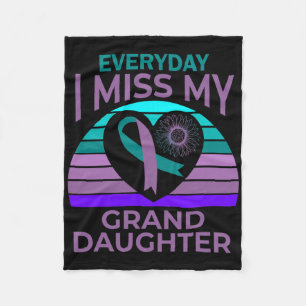 I Miss My Granddaughter Heart Suicide Awareness Gr Fleece Blanket