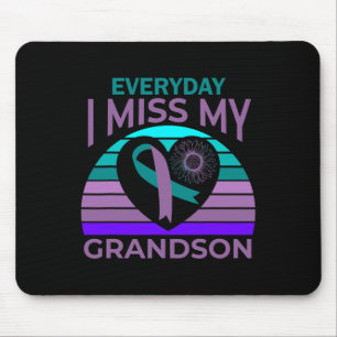 I Miss My Grandson Heart Suicide Awareness Grandma Mouse Mat