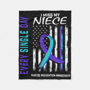 I Miss My Niece Suicide Awareness Prevention Ameri Fleece Blanket