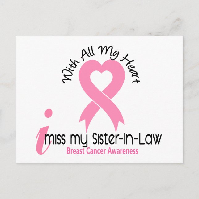 I Miss My Sister-In-Law Breast Cancer Postcard (Front)