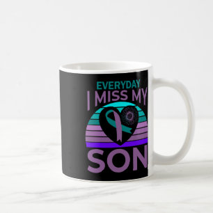 I Miss My Son Heart Sunflower Suicide Awareness Mo Coffee Mug