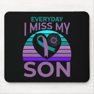 I Miss My Son Heart Sunflower Suicide Awareness Mo Mouse Mat