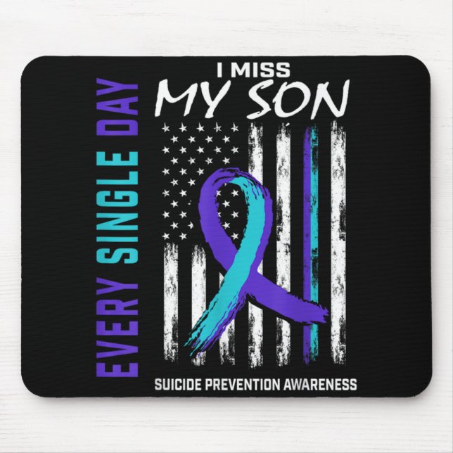 I Miss My Son Suicide Awareness Prevention America Mouse Mat (Front)