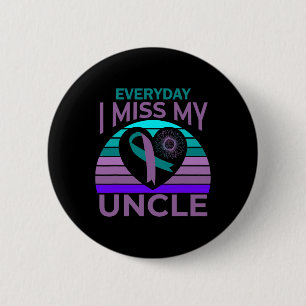 I Miss My Uncle Heart Sunflower Suicide Awareness  6 Cm Round Badge