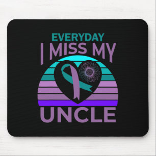 I Miss My Uncle Heart Sunflower Suicide Awareness Mouse Mat