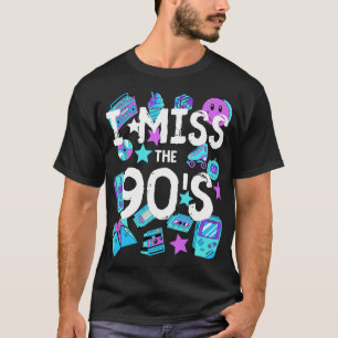 I Miss the 90s Vintage 1990s Throwback PurpleAquaB T-Shirt
