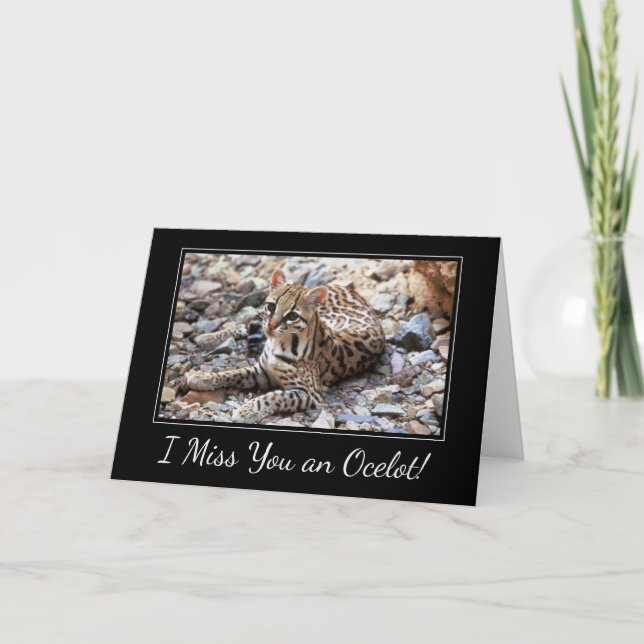 I Miss You an Awful Lot Ocelot Cat Lover Card (Front)