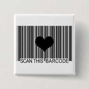 I MISS YOU BARCODE 15 CM SQUARE BADGE