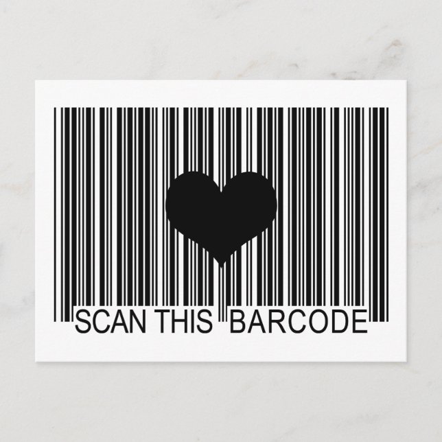 I MISS YOU BARCODE POSTCARD (Front)