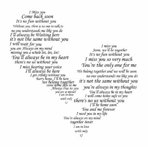 I Miss You - Broken Separated Heart Standing Photo Sculpture