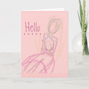 I miss you  card in pink