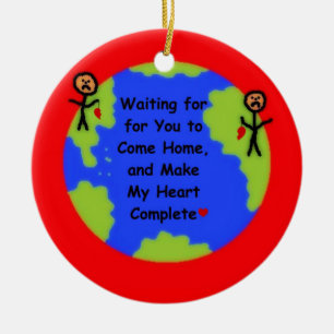 I Miss You Cartoon Ceramic Tree Decoration