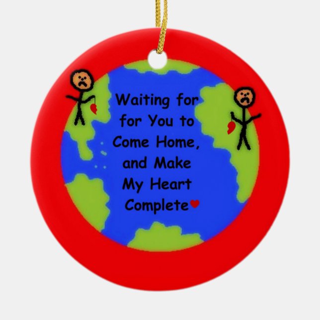 I Miss You Cartoon Ceramic Tree Decoration (Front)