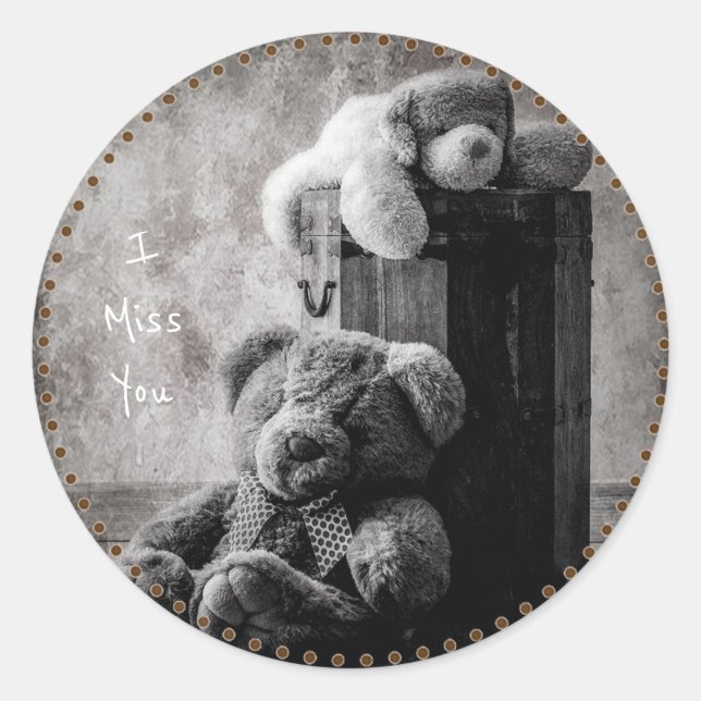 I Miss You Classic Round Sticker (Front)