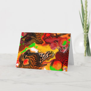 I Miss You Colourful Abstract Fluid Art Card
