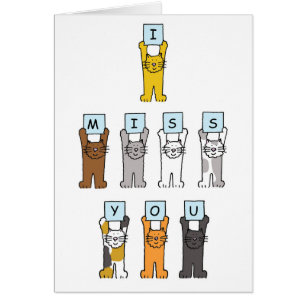 I Miss You Cute Cartoon Cats
