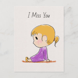 I Miss You Cute Postcard