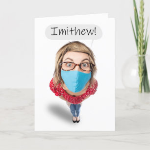 I Miss You Funny Lady Talking in Coronavirus Face Holiday Card