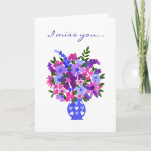 'I miss you' Greeting Card - Flower Power