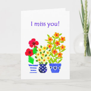 'I miss you' Greeting Card - Flower Power