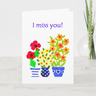 'I miss you' Greeting Card - Flower Power