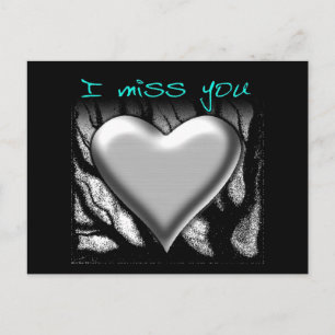 I Miss You Heart Postcard