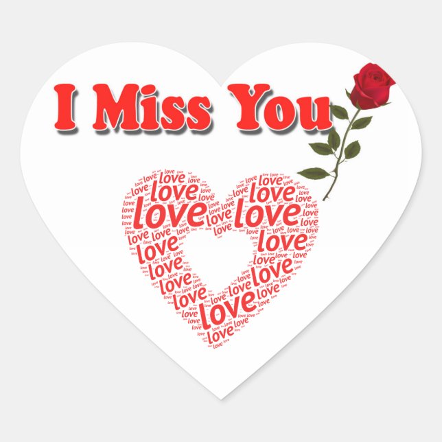 I miss you heart sticker (Front)