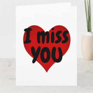 I miss you heart swirl costumisable love card