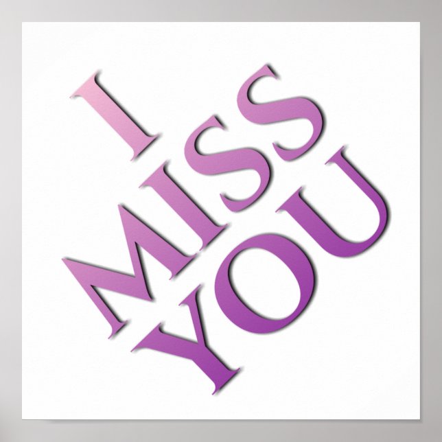 I miss you in pink purple colours poster (Front)