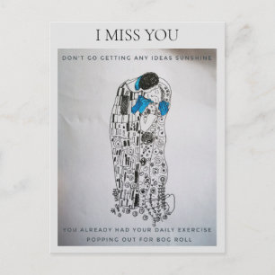 I miss you, lockdown, isolation, Klimpt, The Kiss Postcard