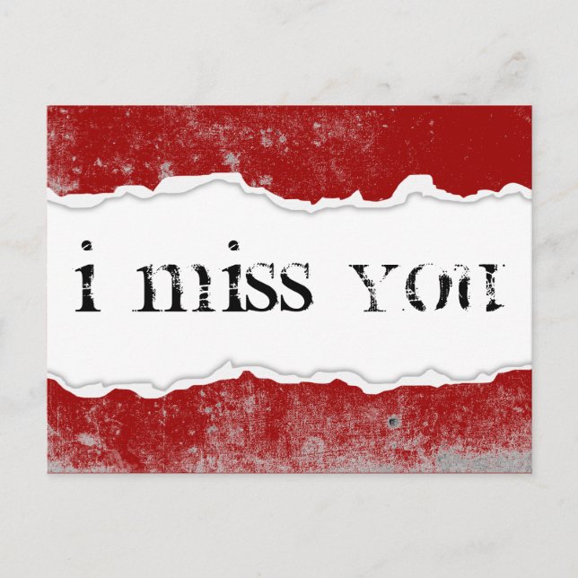 i miss you page rip postcard (Front)