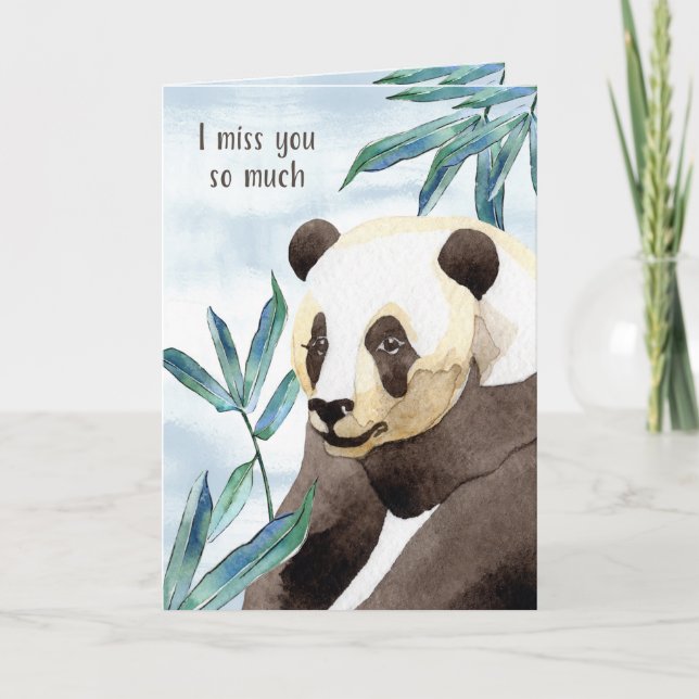 I Miss You Panda Bear Card (Front)