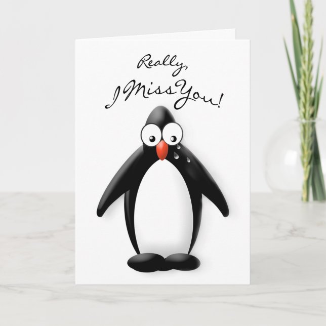 I MISS YOU - PENGUIN COLLECTION - LOVE CARD (Front)